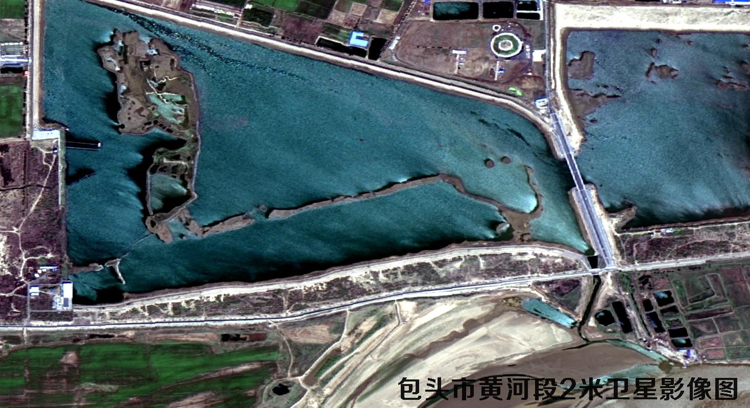 内蒙古自治区包头市黄河段2022年2米高分六号卫星图