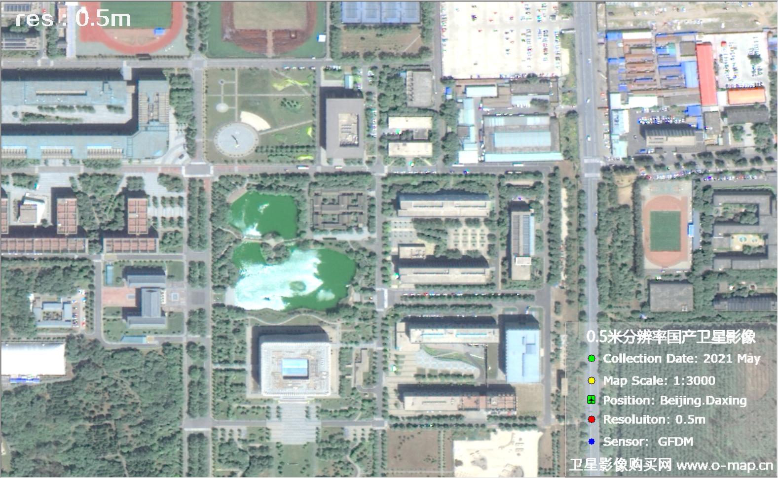 0.5米GFDM高分多模卫星2021年拍摄的北京市影像图