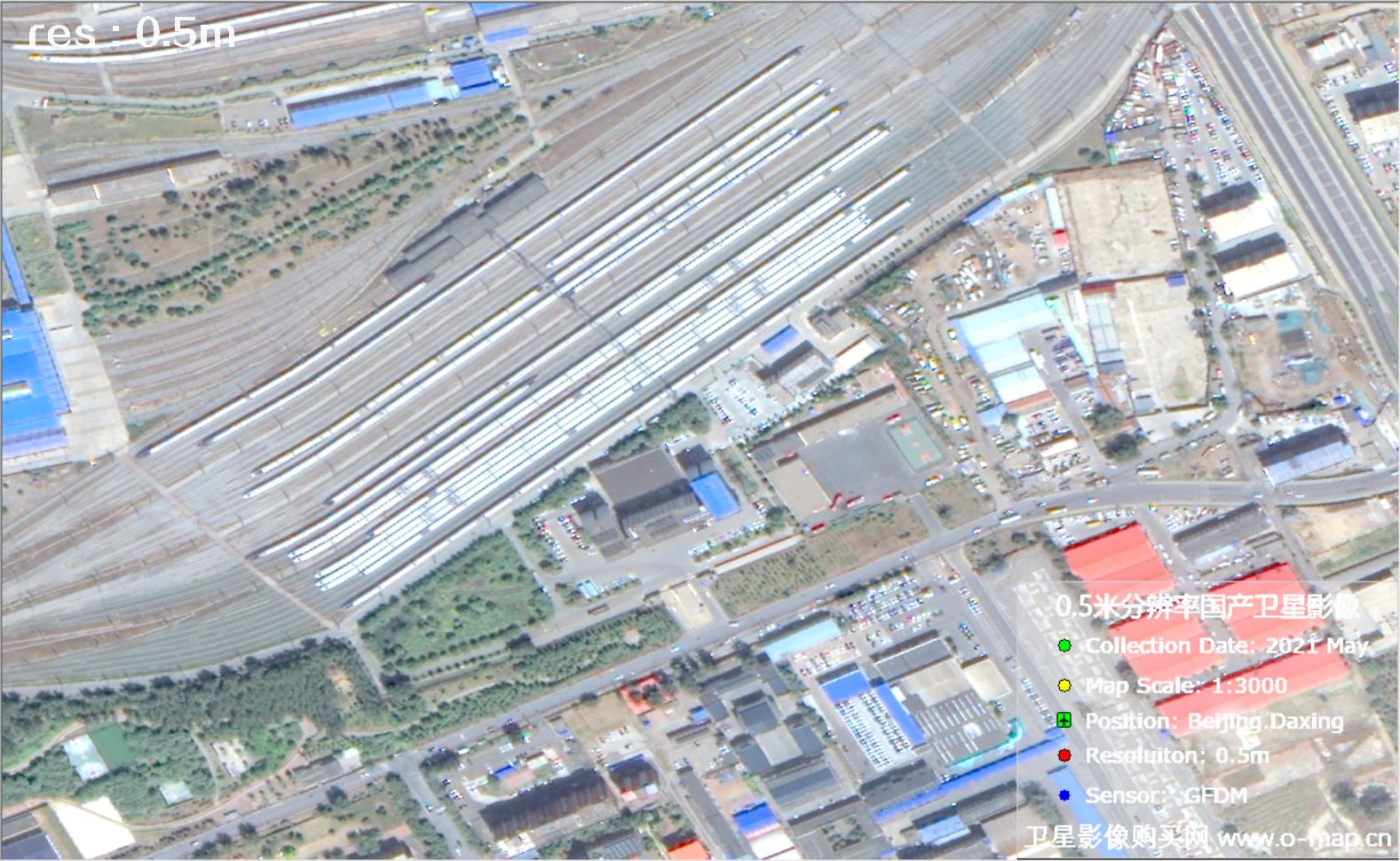 0.5米GFDM高分多模卫星2021年拍摄的北京市影像图
