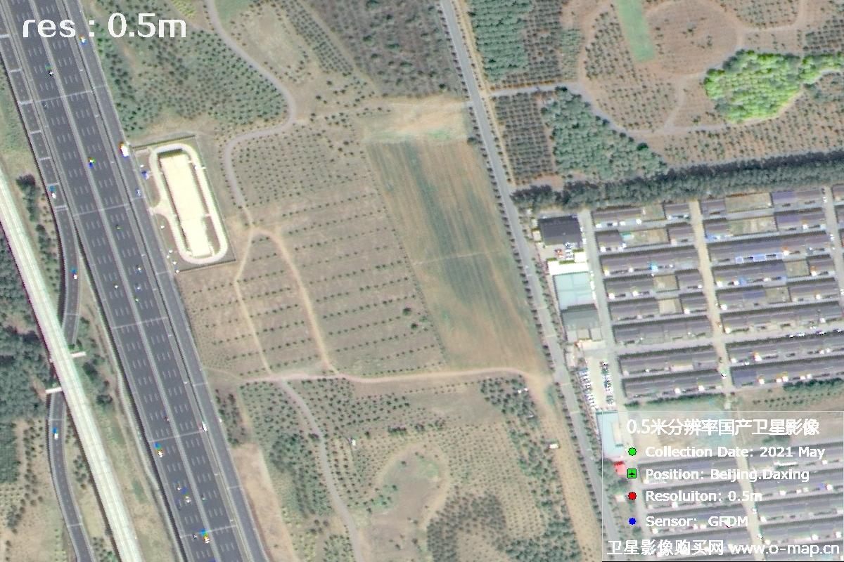 GFDM卫星2021年拍摄的北京大兴区0.5米分辨率影像图