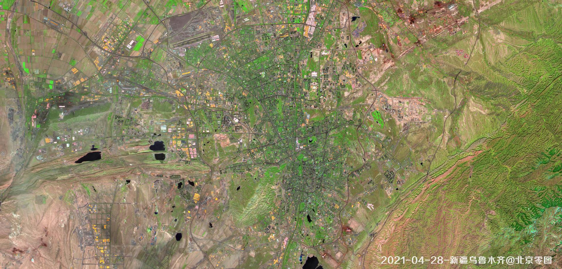新疆乌鲁木齐市2021年绿化现状卫星图