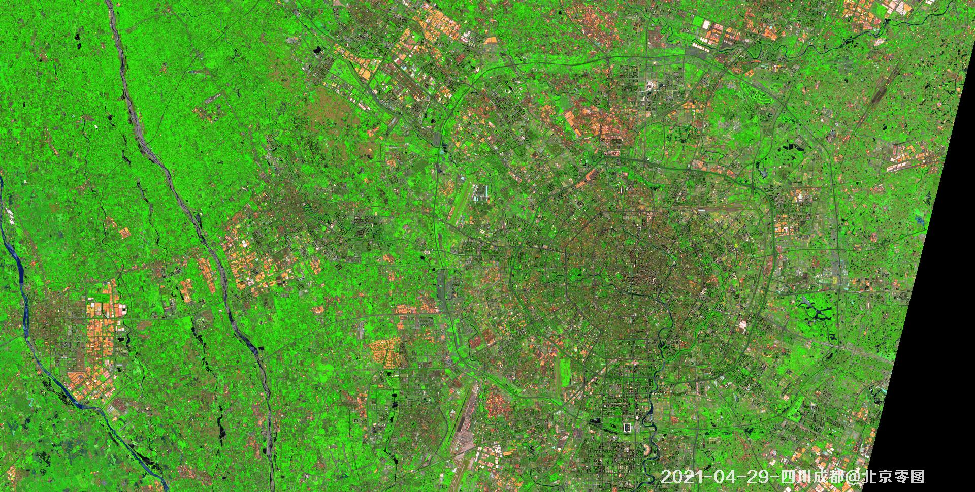 四川省成都市2021年绿化现状卫星图