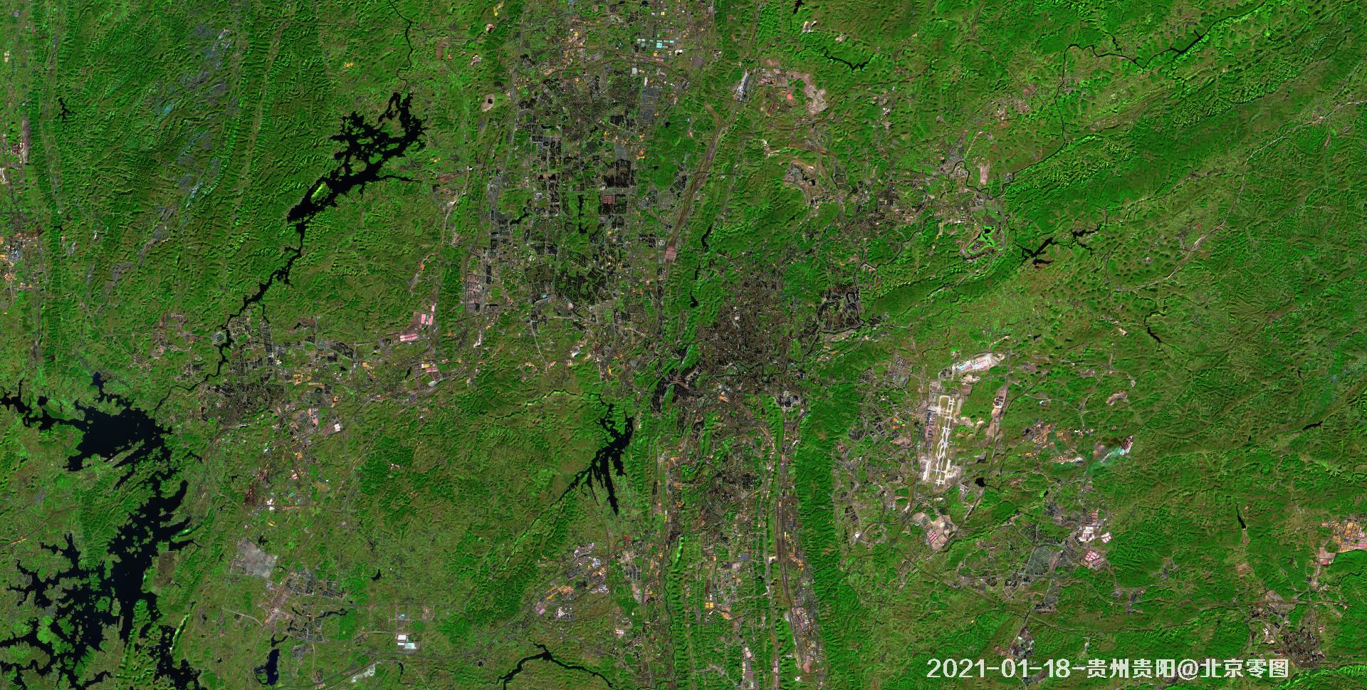贵州省贵阳市2021年绿化现状卫星图