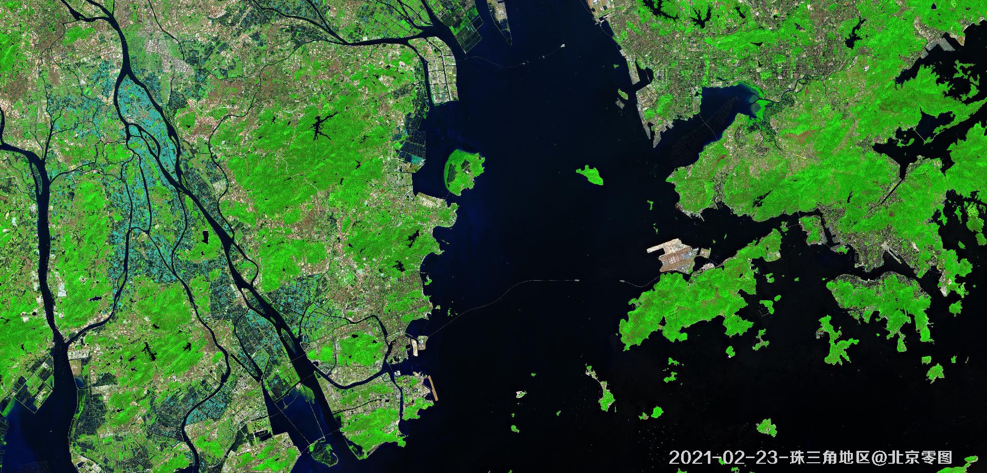 珠三角地区2021年绿化现状卫星图