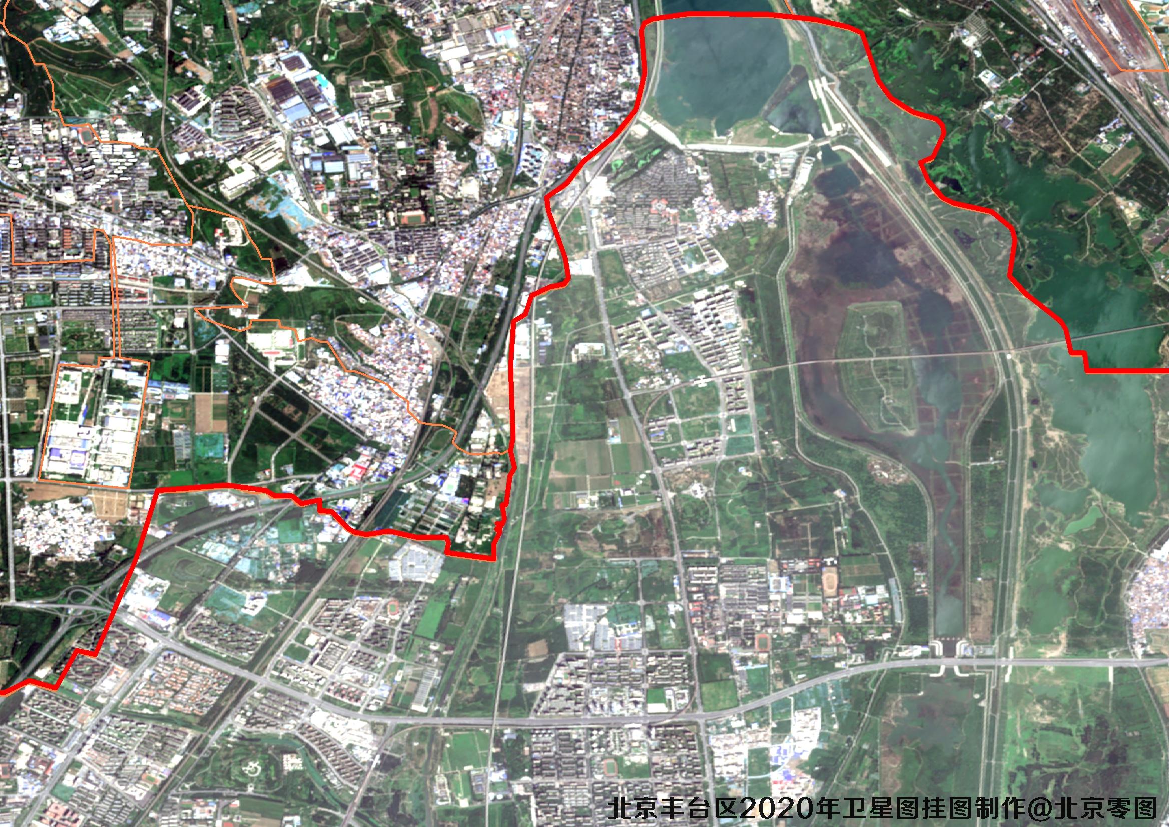 北京市丰台区2020年卫星图挂图制作