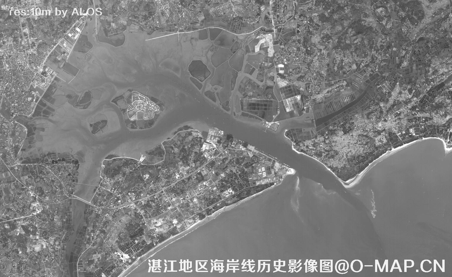 广东省湛江地区2010年海岸带历史卫星图