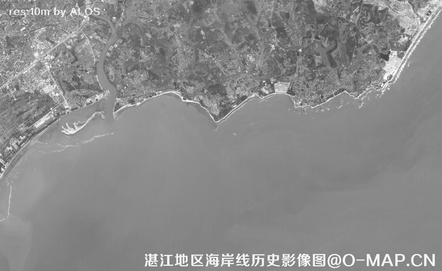 广东省湛江地区2010年海岸带历史卫星图