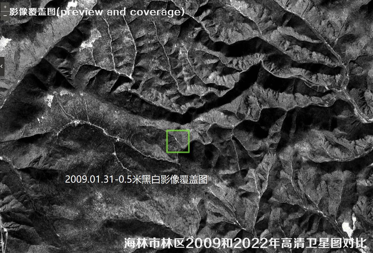 黑龙江海林市林区2009和2022年高清卫星图对比