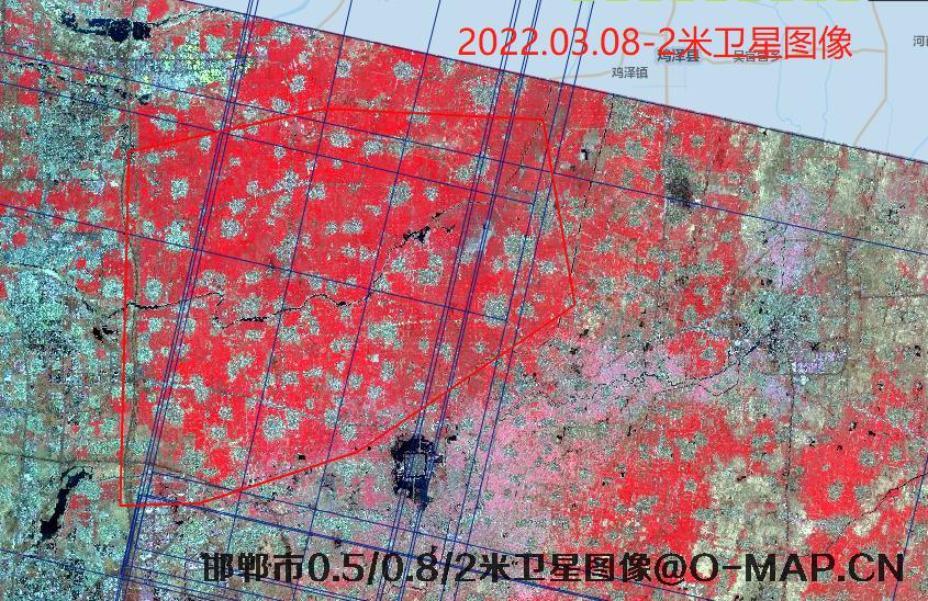 河北省邯郸市2022年2米高分六号卫星图像