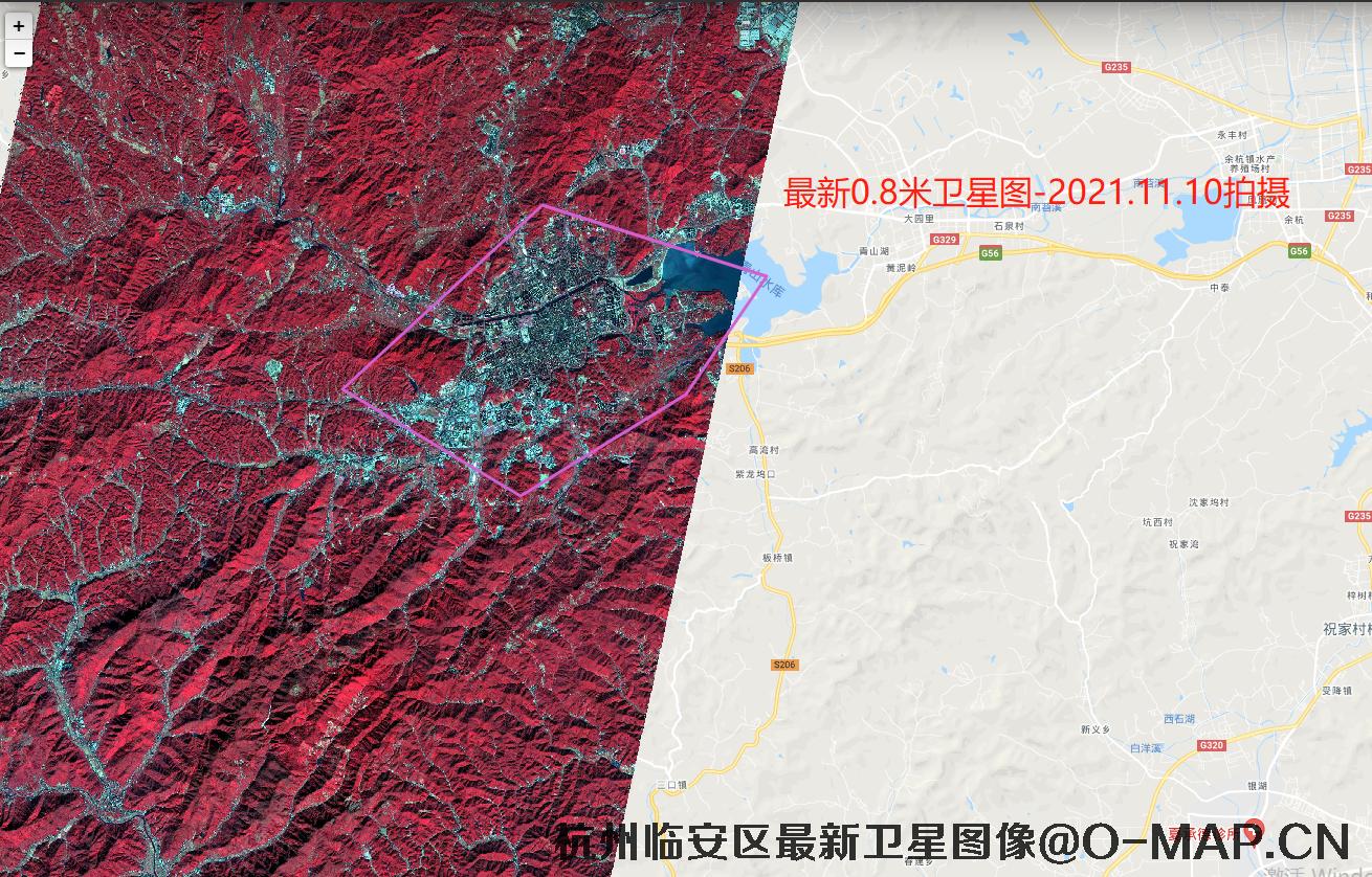 浙江省杭州市临安区0.8米分辨率高分二号卫星图