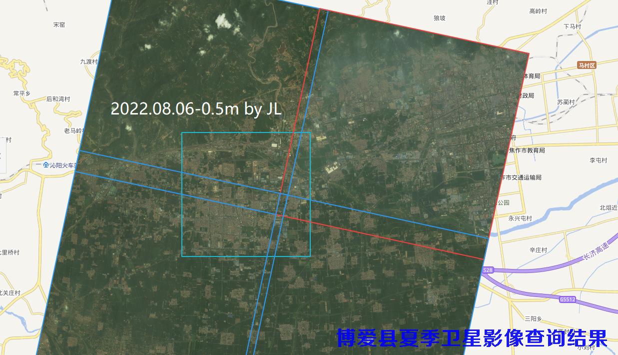 河南省孟州博爱温县荥阳长葛西平遂平等地区夏季影像数据查询结果