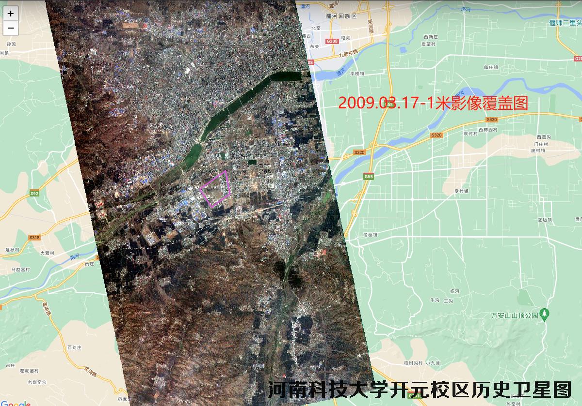 河南科技大学开元校区历史卫星图查询结果