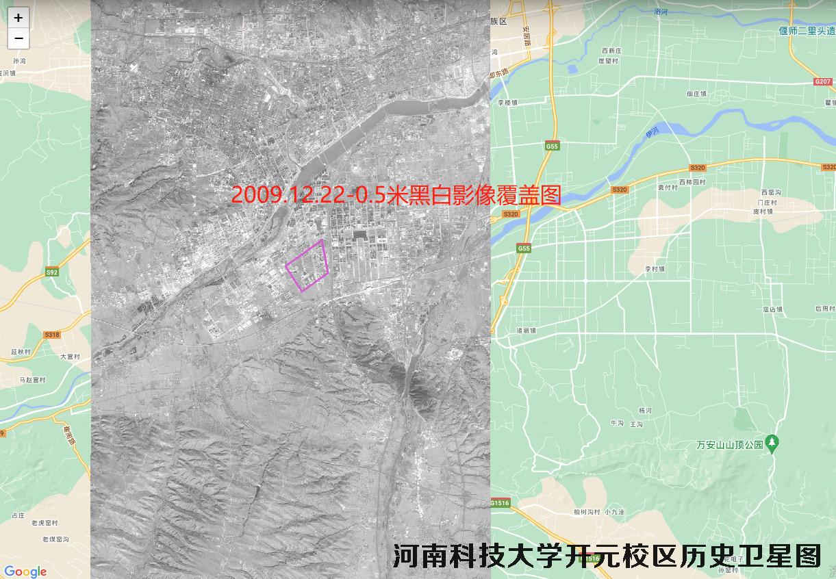 河南科技大学开元校区历史卫星图查询结果