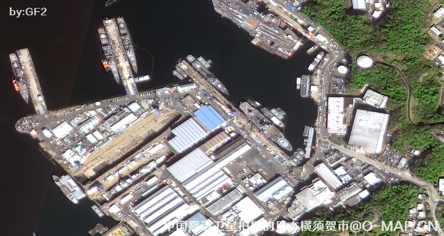 中国高分二号卫星拍摄的日本横须贺市
