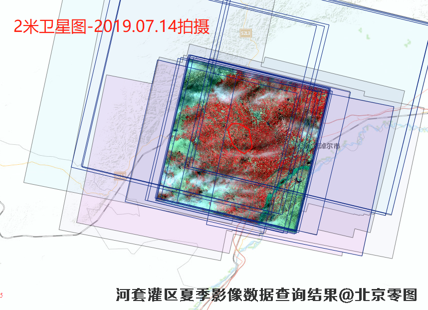 河套灌区夏季卫星影像查询结果