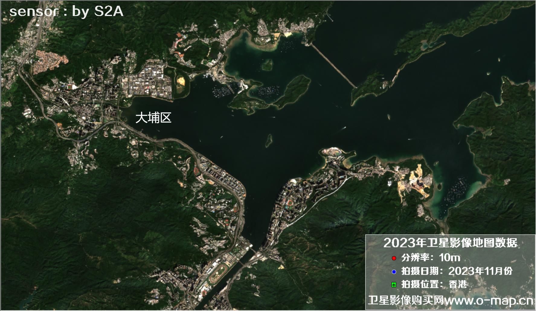 香港地区2023年11月份拍摄的10米哨兵卫星图