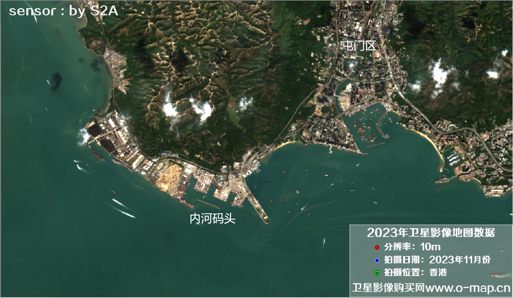 香港地区2023年11月份拍摄的10米哨兵卫星图