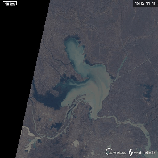 洪泽湖1984年到2013年变化卫星图