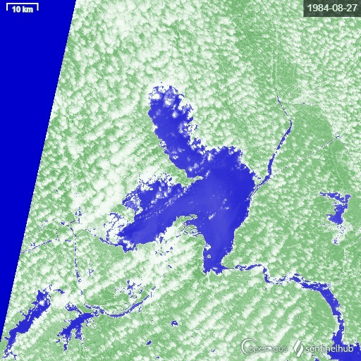 洪泽湖1984年到2013年水环境变化卫星图