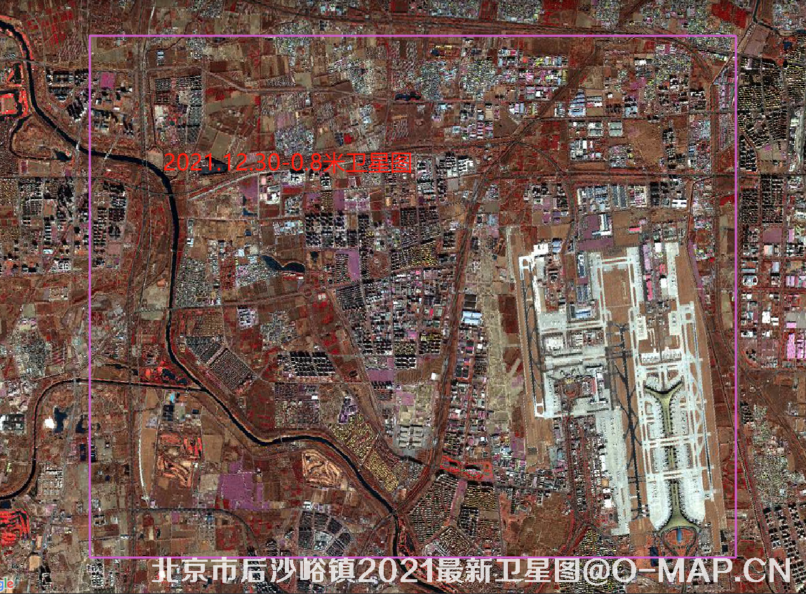 高分二号卫星拍摄的北京市后沙峪镇2021年12月份卫星图