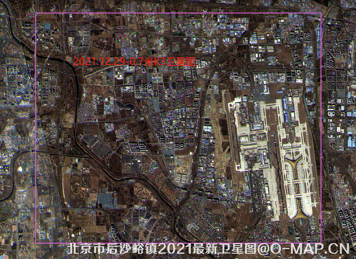 Kompsat3卫星拍摄的北京市后沙峪镇2021年12月份卫星图