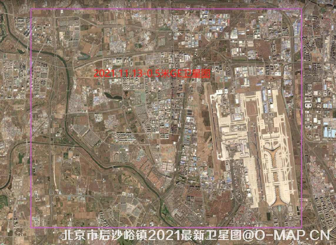 GeoEye卫星拍摄的北京市后沙峪镇2021年11月份卫星图