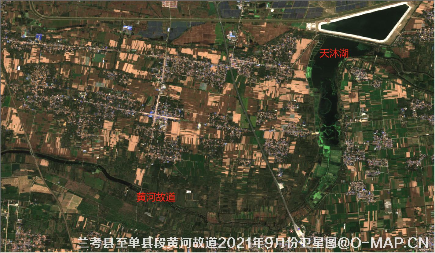 兰考县至单县段黄河故道2021年9月份卫星图