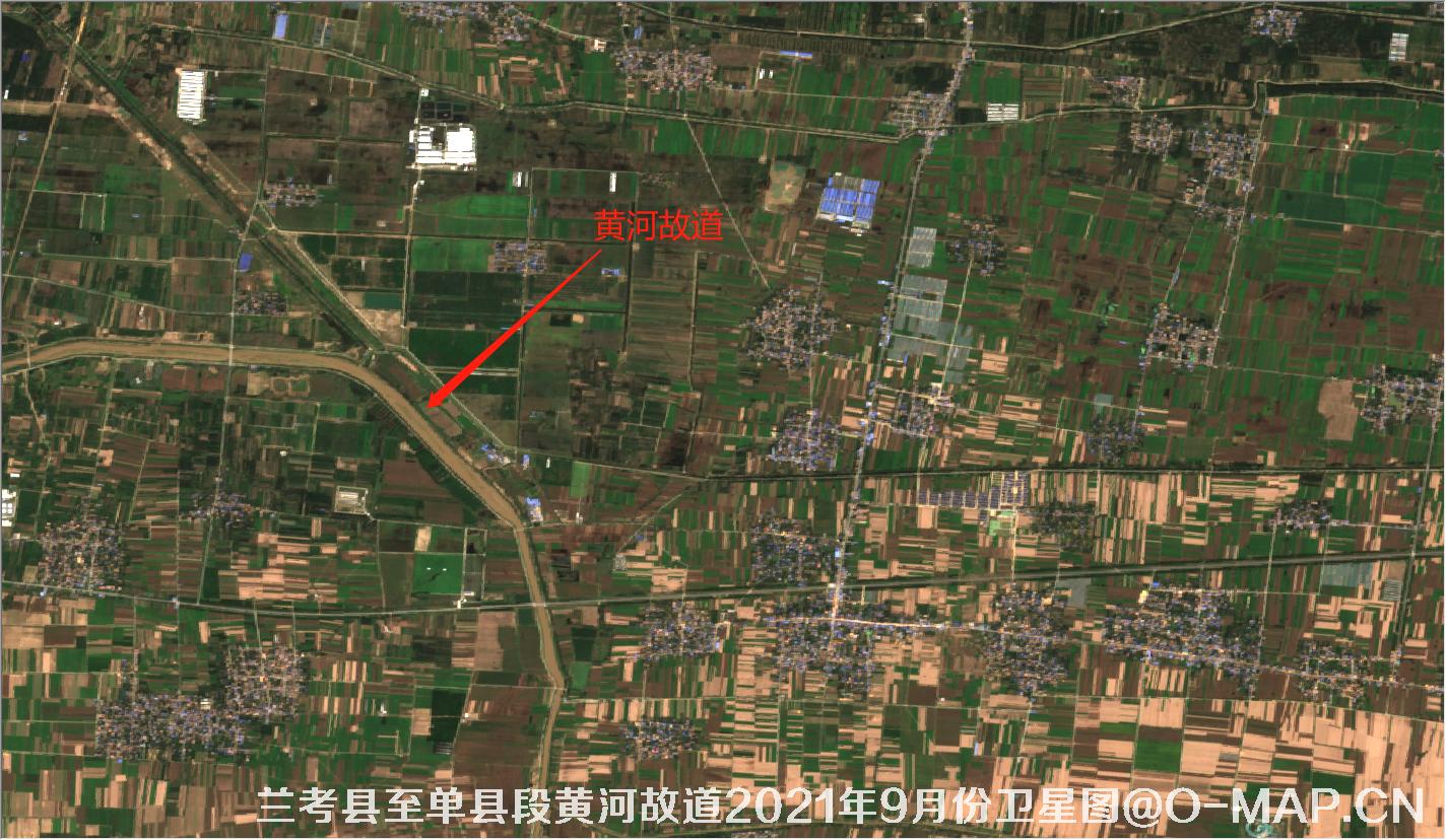 兰考县至单县段黄河故道2021年9月份卫星图