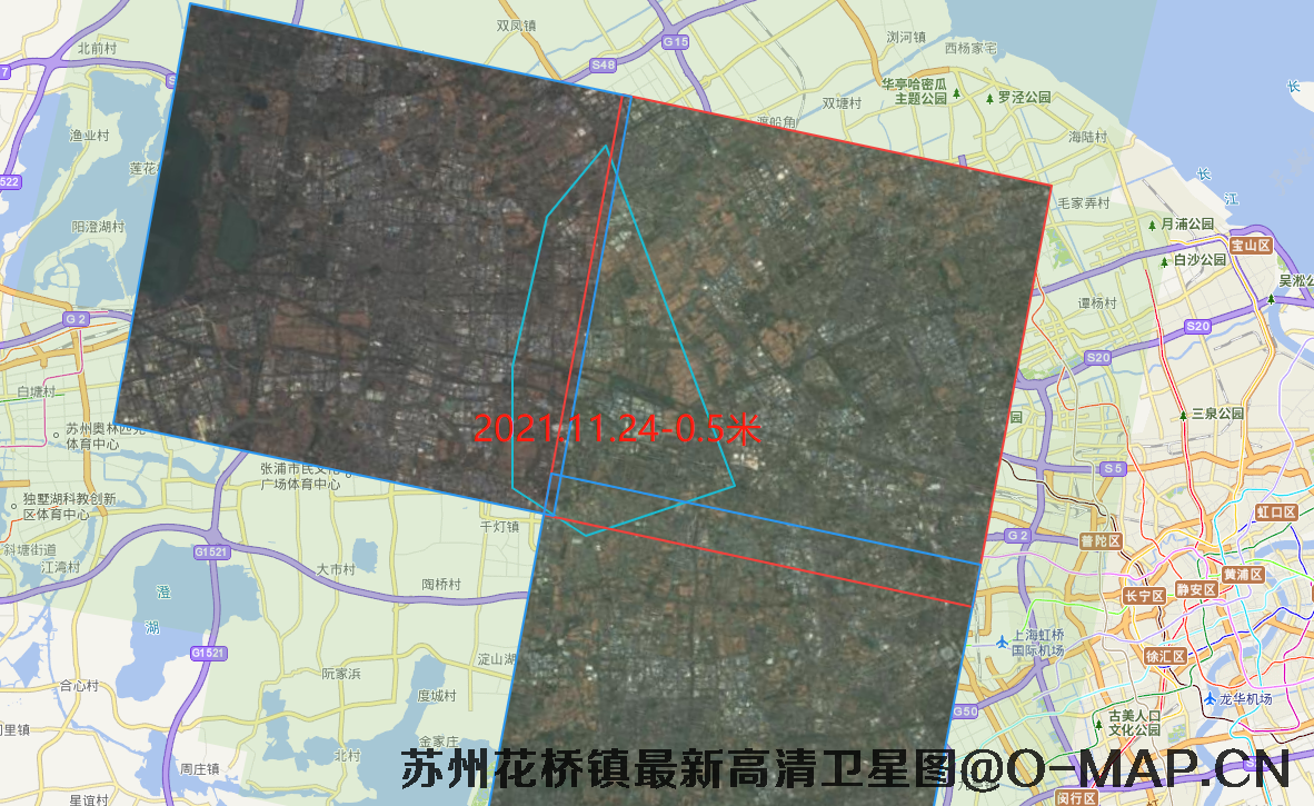 吉林一号卫星2021年11月份拍摄的苏州市花桥镇0.5米卫星图