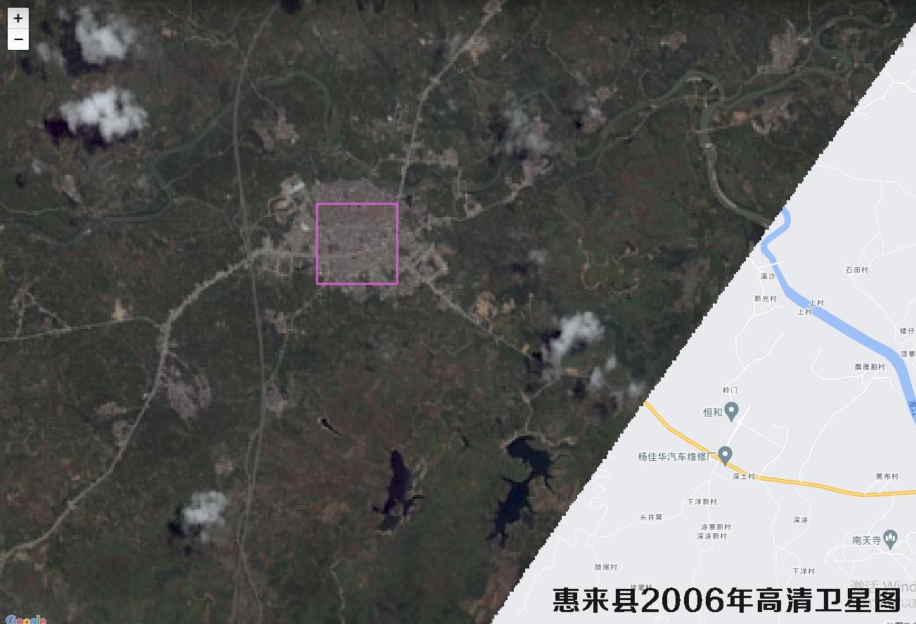 广东省惠来县葵潭镇玄武广场2006年卫星图查询结果
