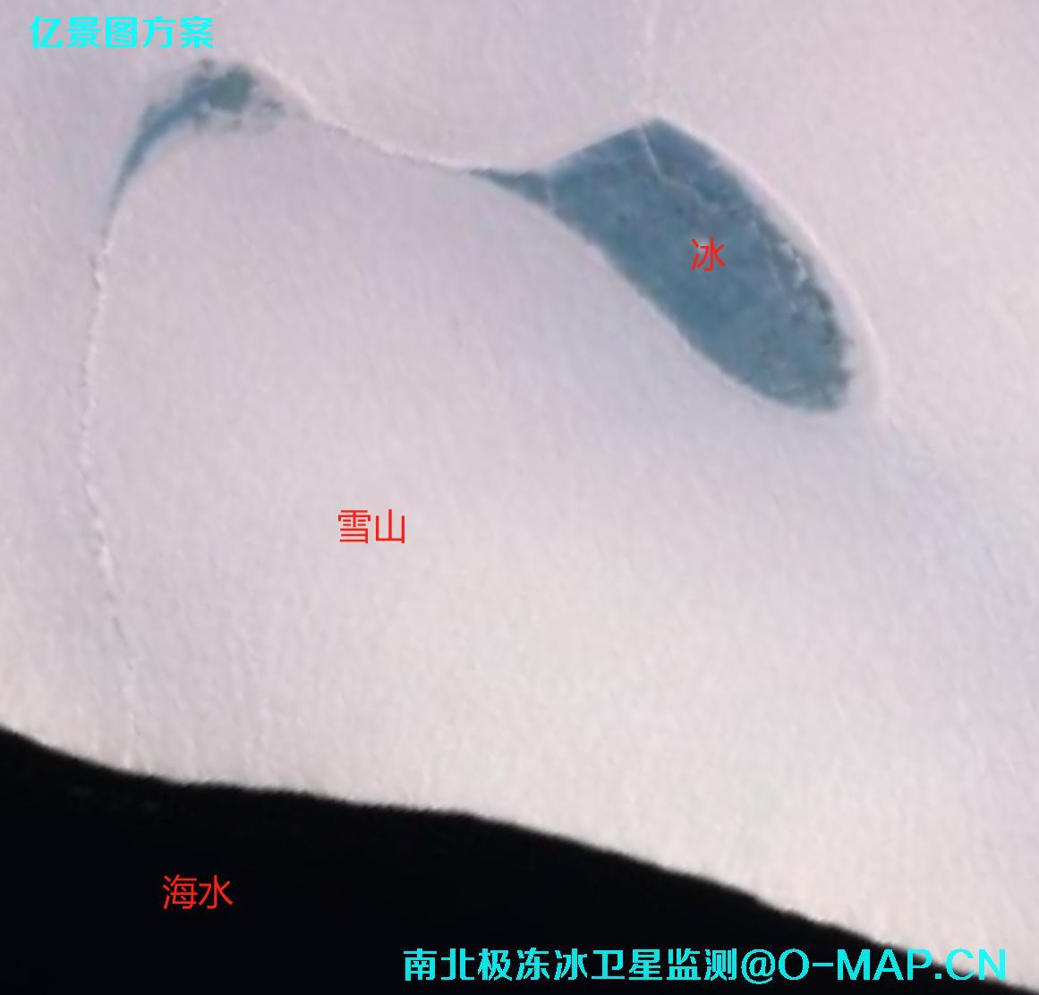 卫星影像冰冻监测示例-卫星影像拍摄的北极冰冻雪山卫星图片