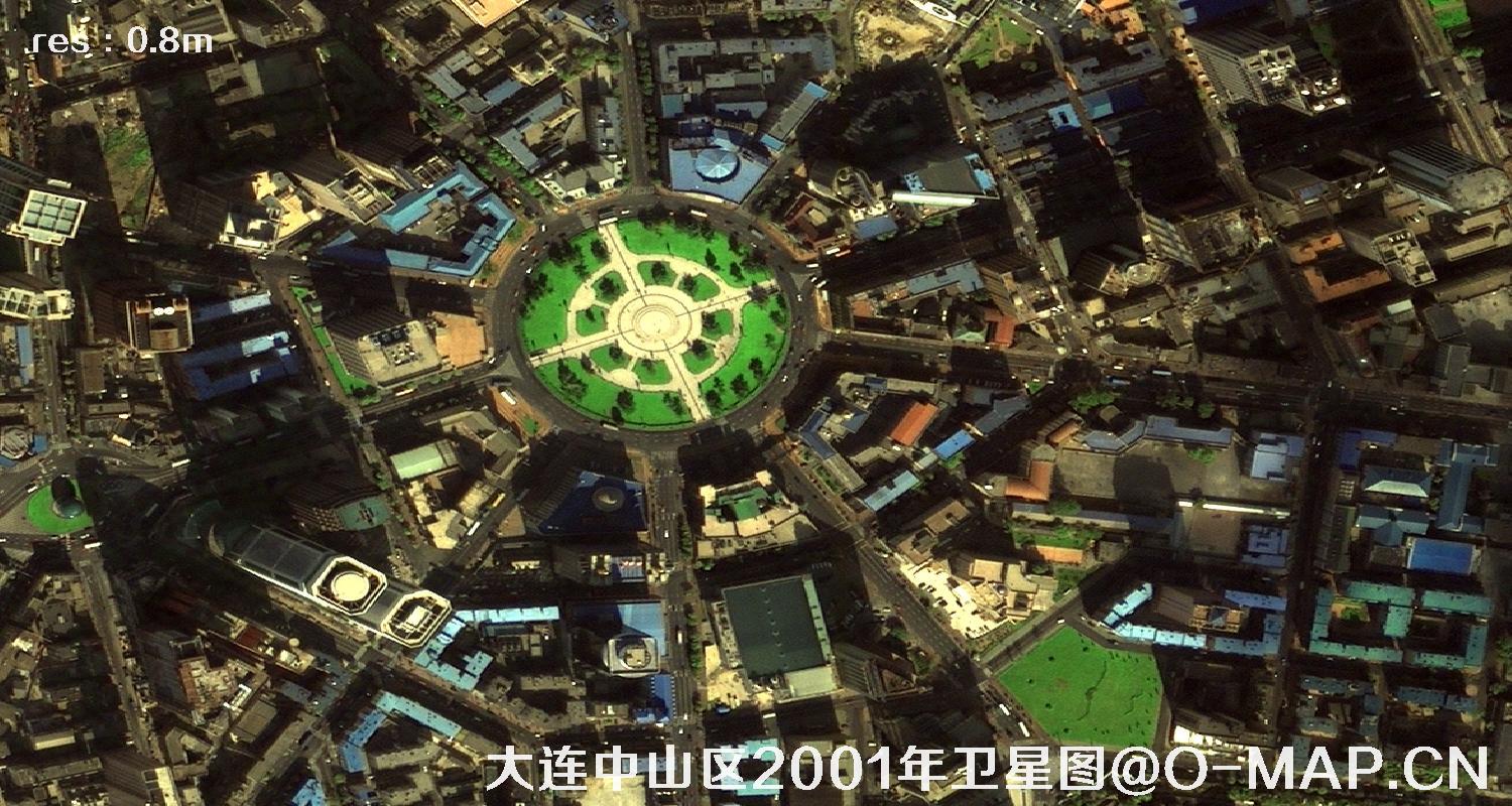 IKONOS卫星2001年拍摄的大连市中山区卫星影像图