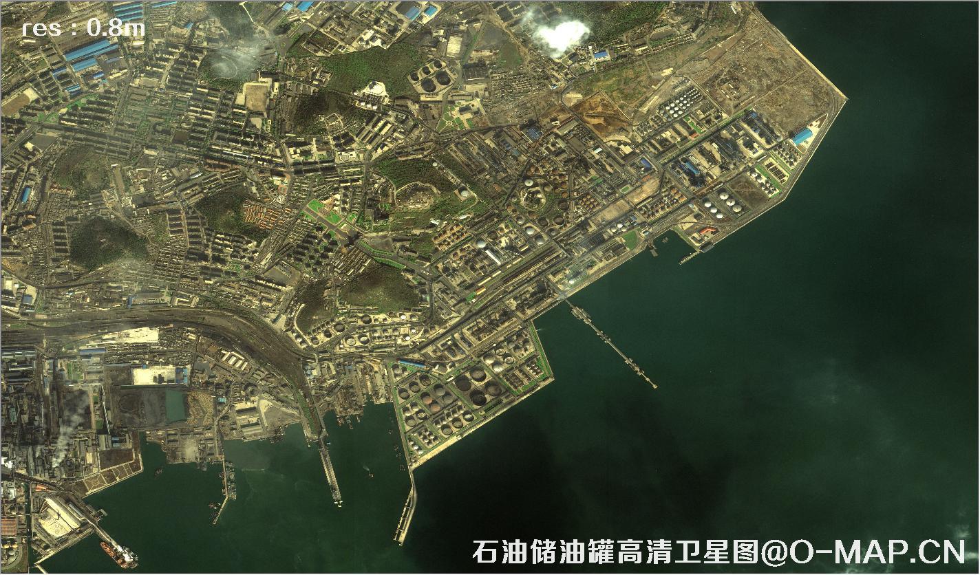 高分辨率卫星拍摄的石油储蓄罐卫星图片