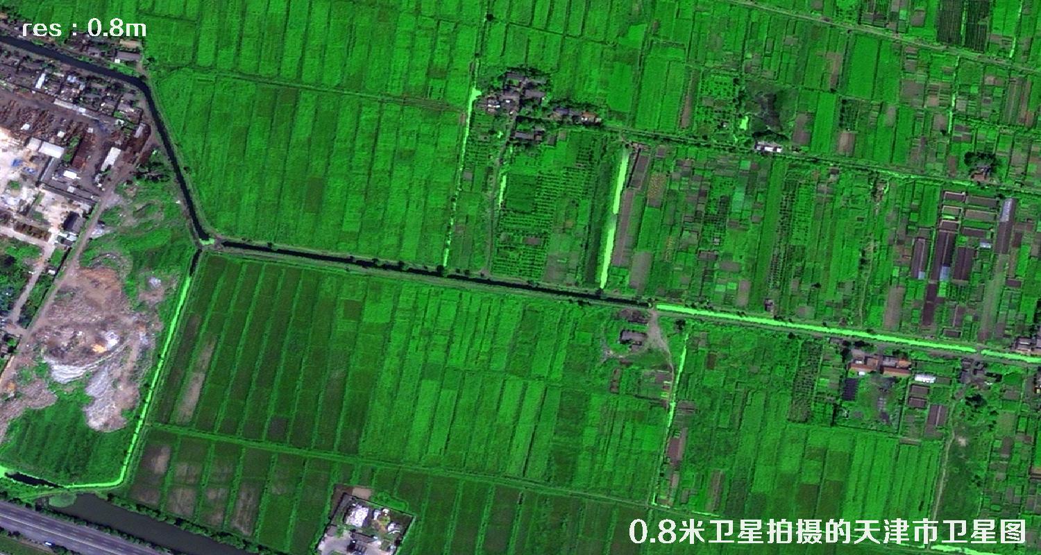 0.8米分辨率IKONOS卫星拍摄的天津市历史卫星图