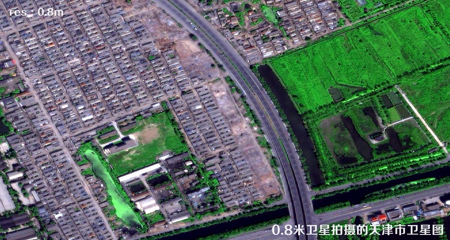 0.8米分辨率IKONOS卫星拍摄的天津市历史卫星图