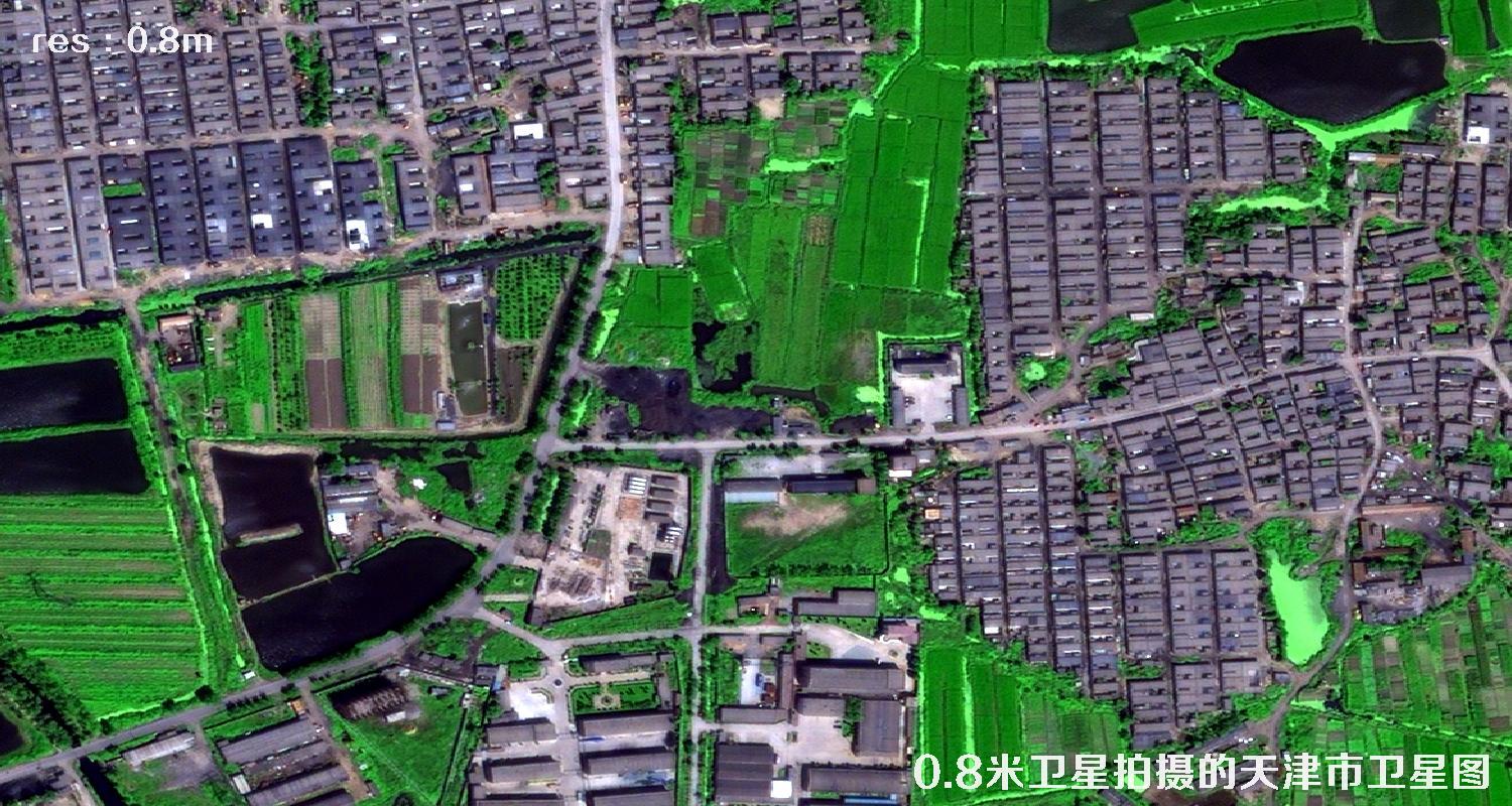 0.8米分辨率IKONOS卫星拍摄的天津市历史卫星图