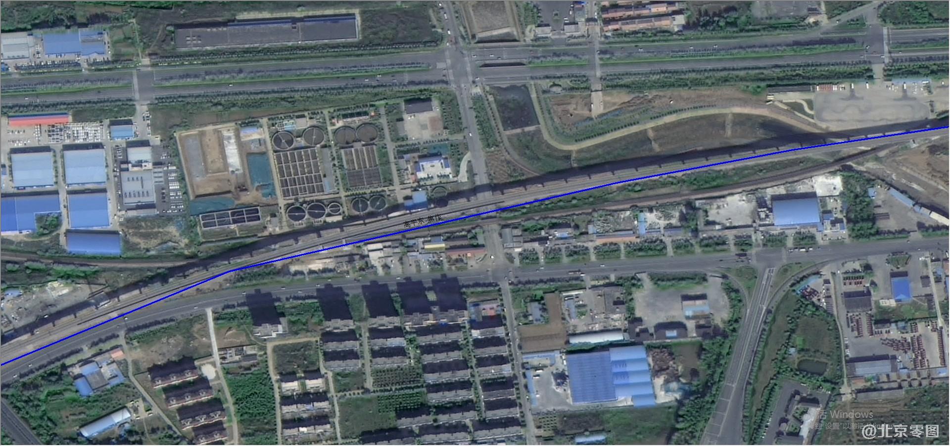 高分二号卫星拍摄的高平东铁路沿线卫星图