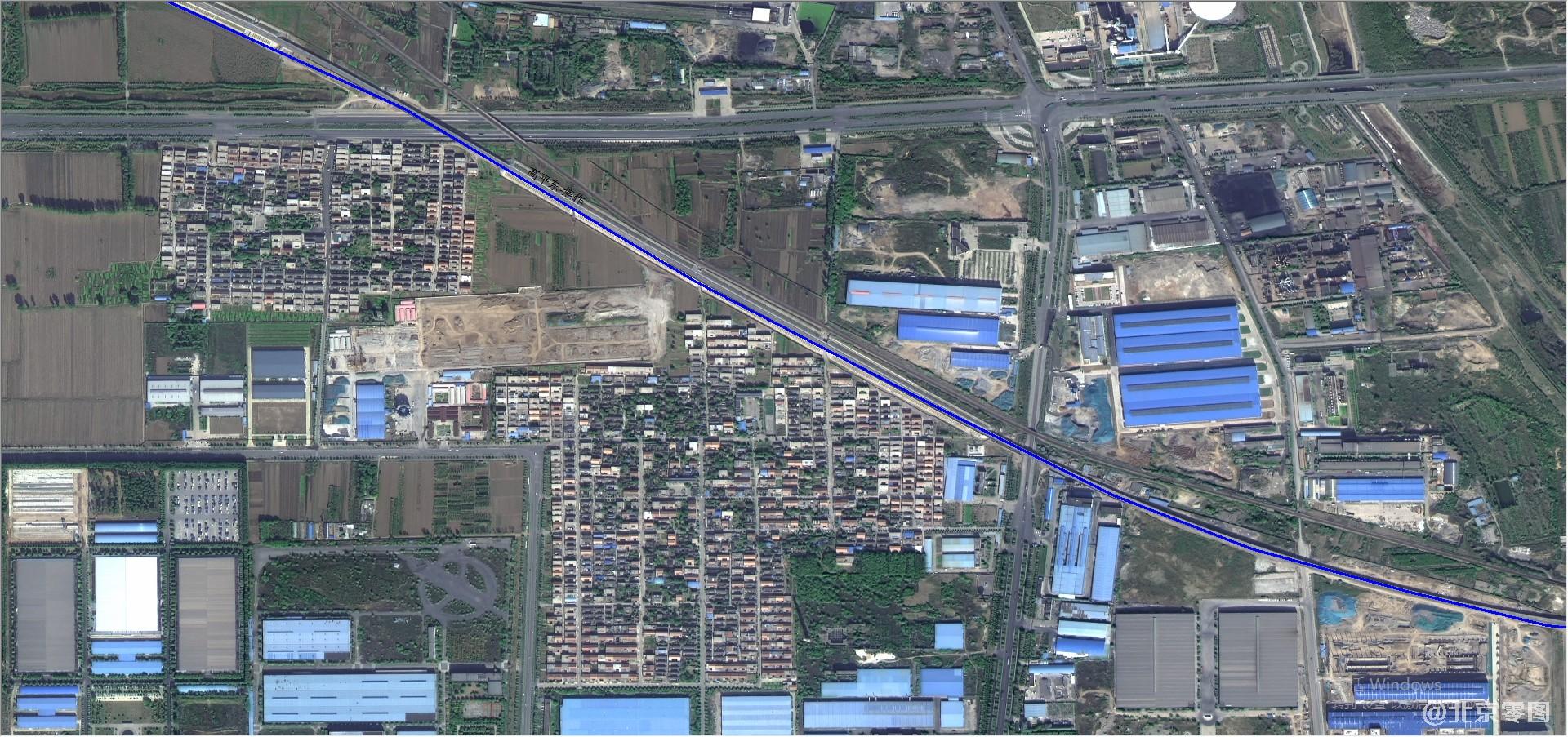高分二号卫星拍摄的高平东铁路沿线卫星图