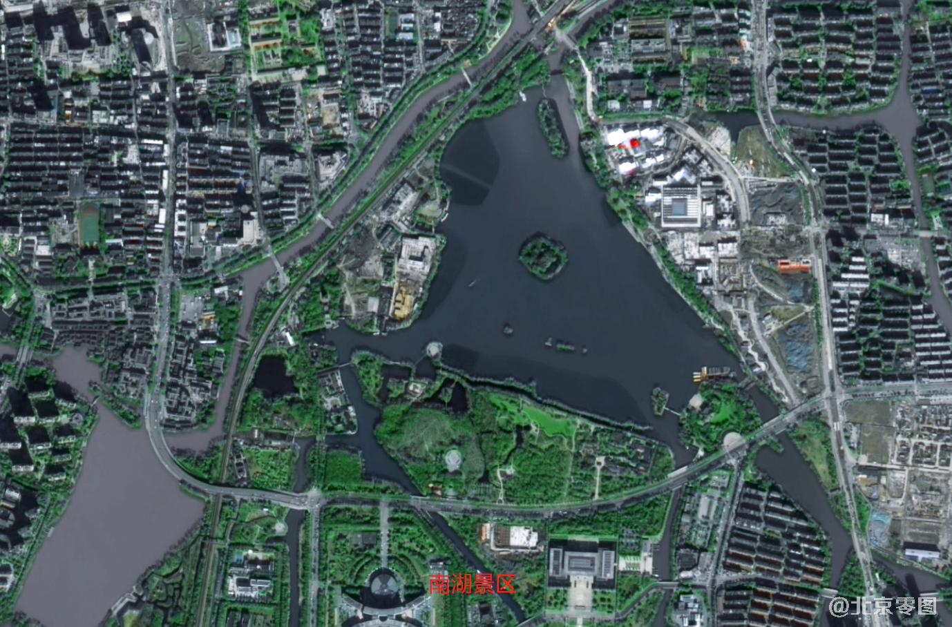 嘉兴市南湖景区卫星图