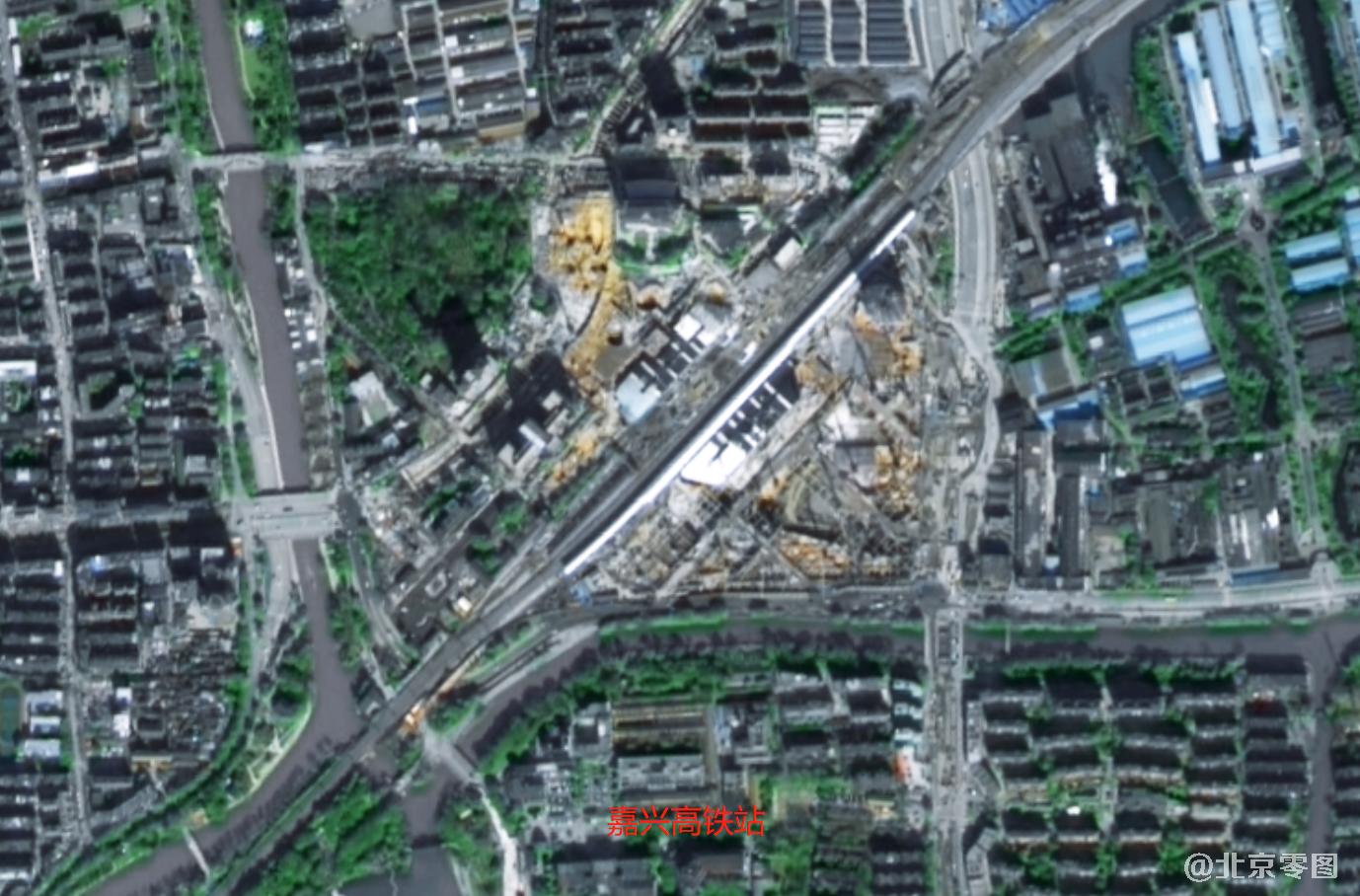 嘉兴高铁站卫星图