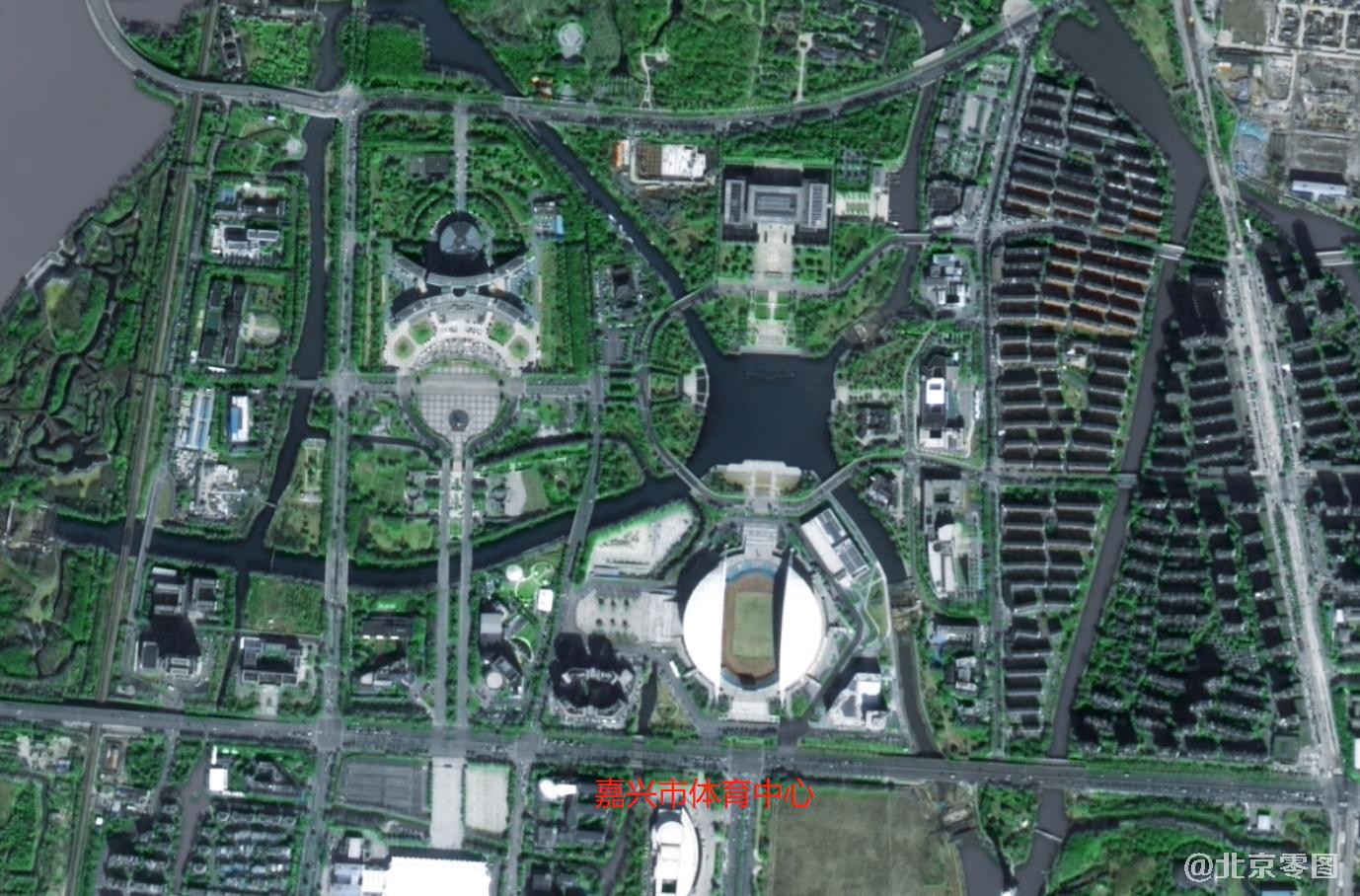 嘉兴市体育中心卫星图