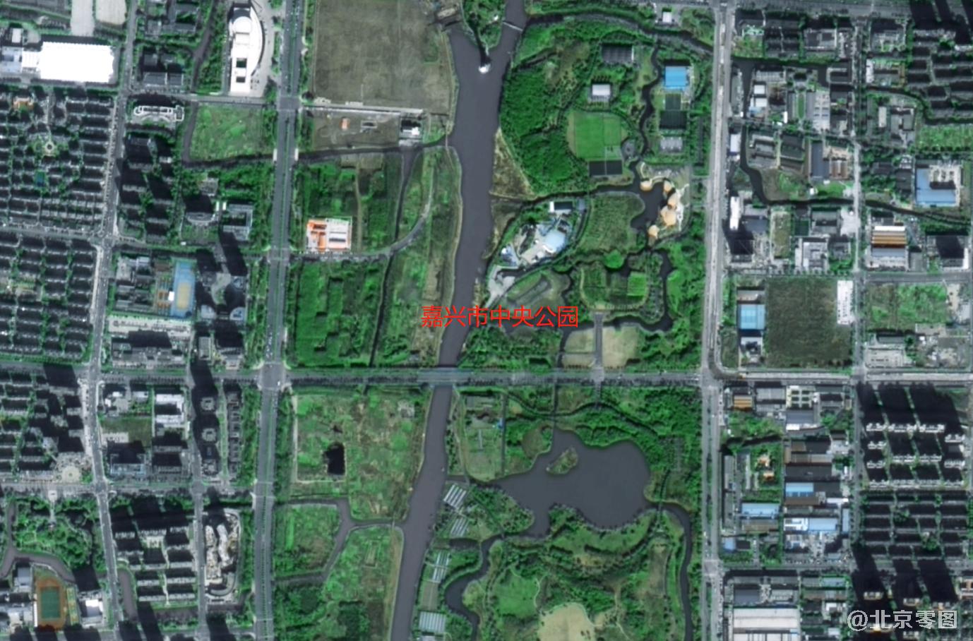 嘉兴市中央公园卫星图