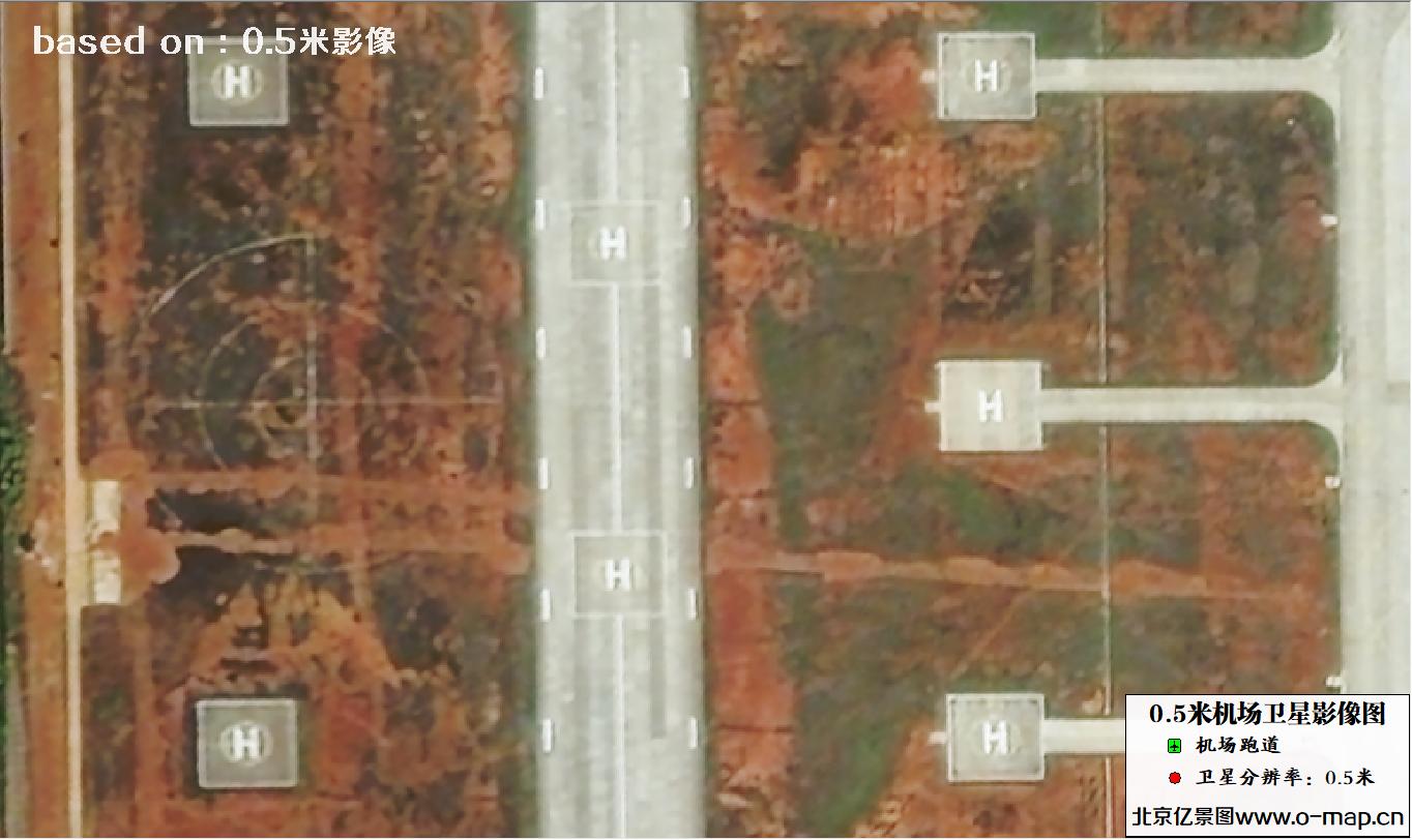 0.5米分辨率卫星拍摄的正在修建的机场跑道卫星图