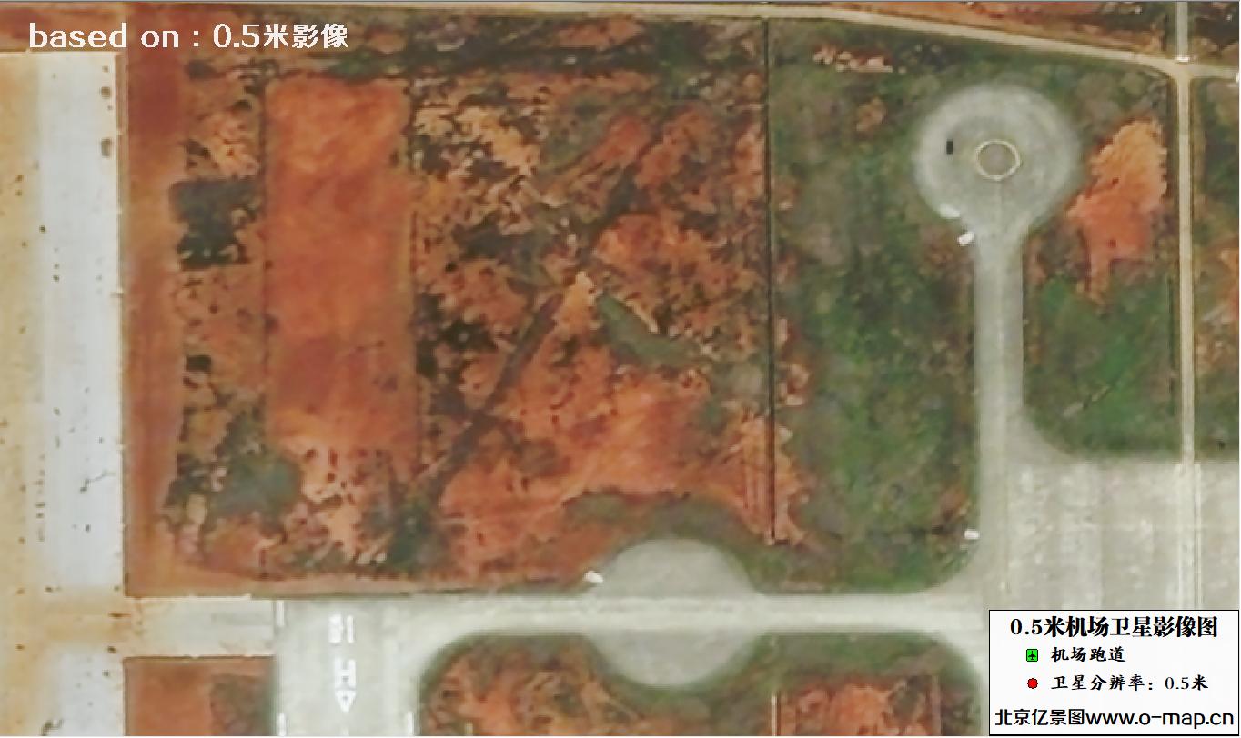 0.5米分辨率卫星拍摄的正在修建的机场跑道卫星图
