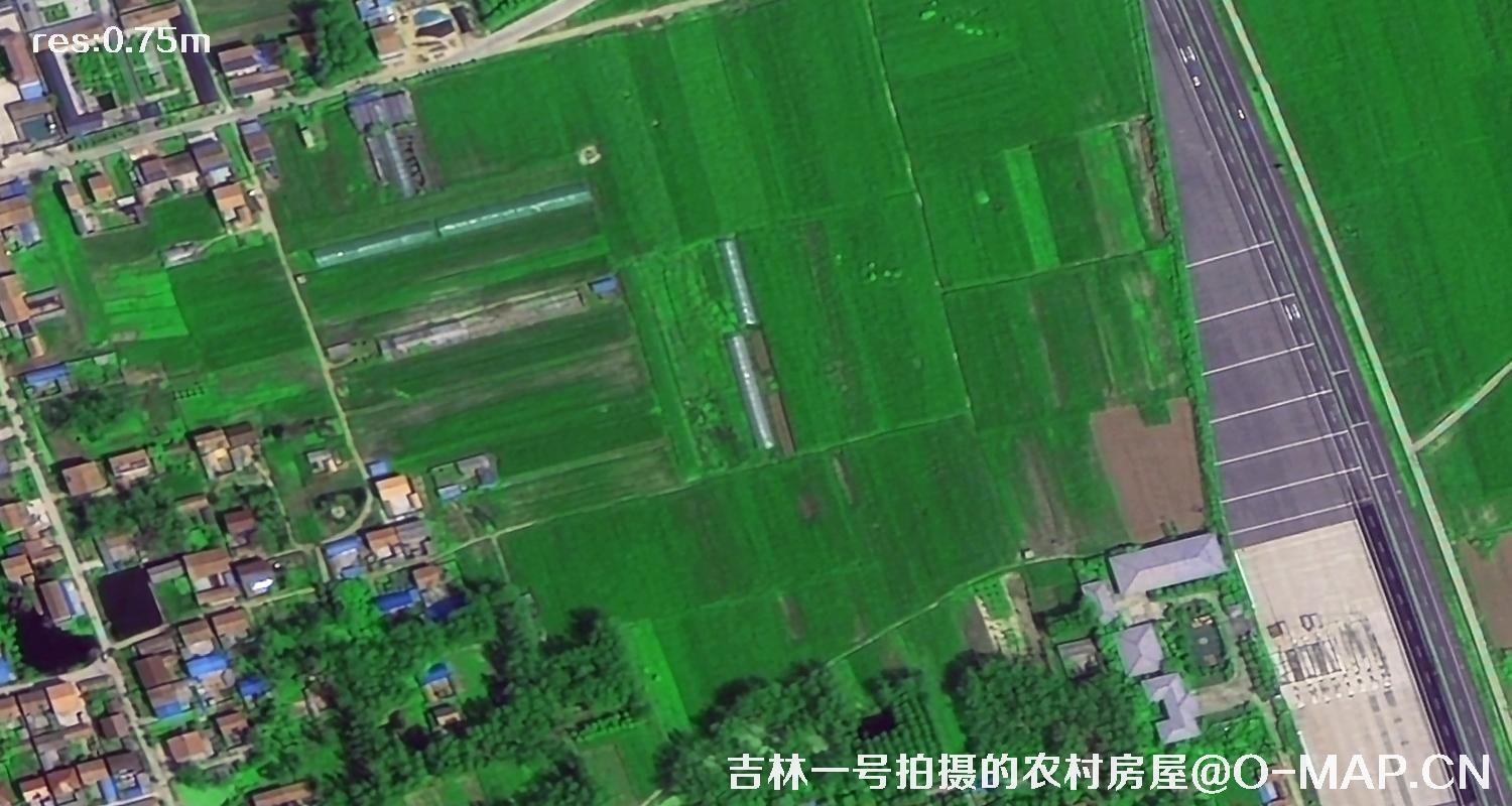 吉林一号卫星拍摄的0.5米农村房屋卫星图