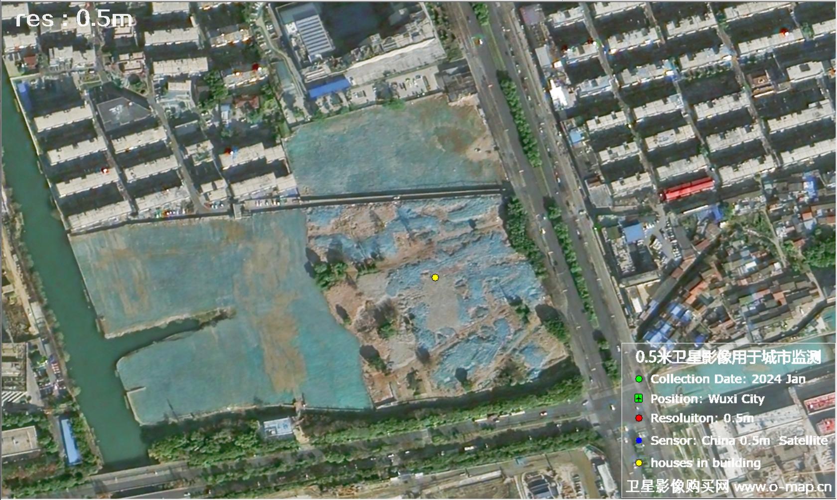 中国0.5米分辨率卫星影像用于无锡市在建房屋监测