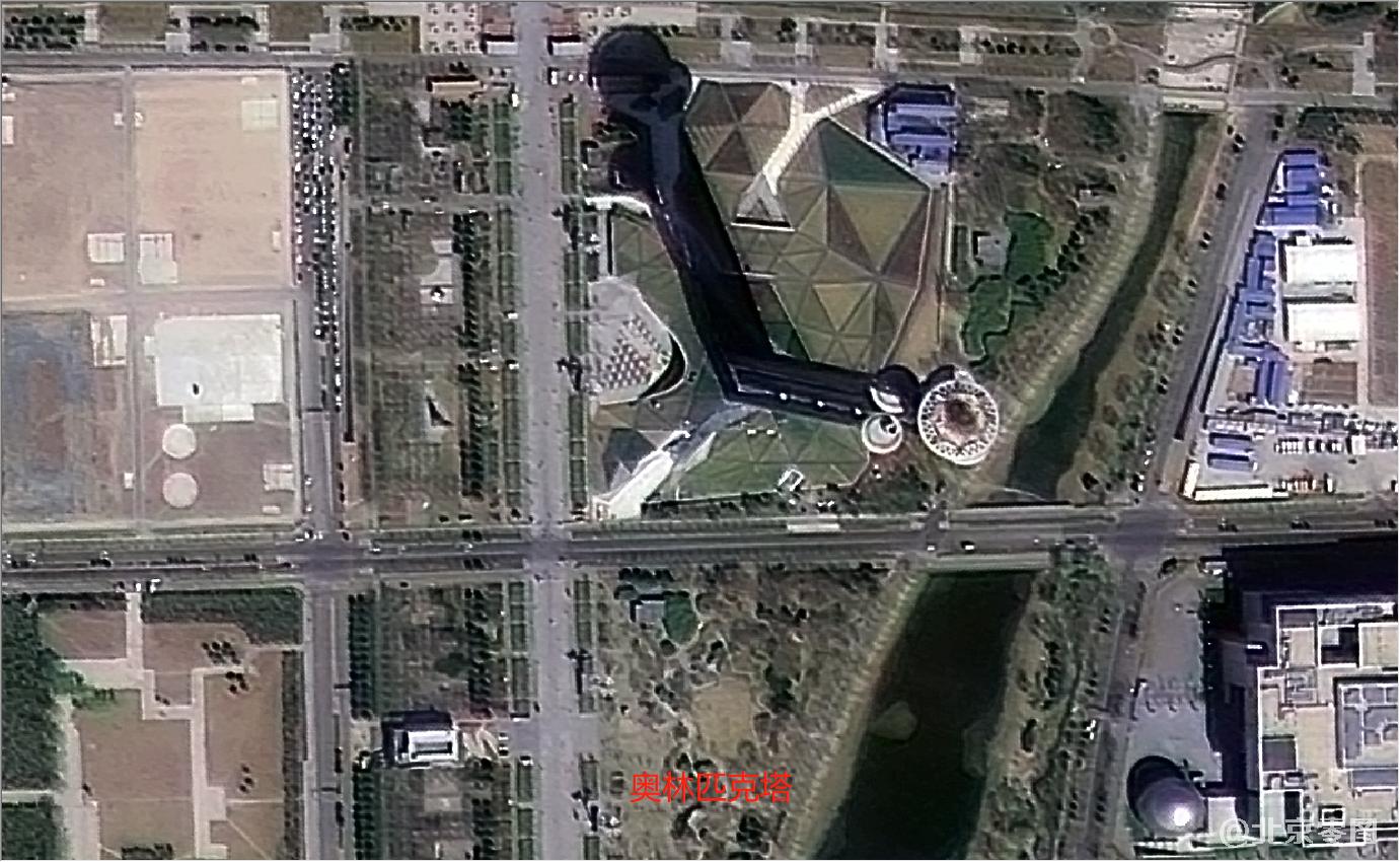 吉林一号光学A星拍摄的牡丹园地铁站卫星图