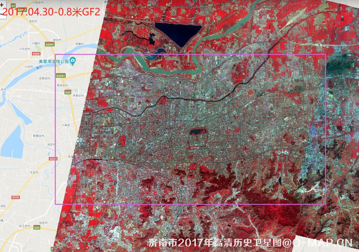 山东省济南市2017年4月份0.8米高分二号卫星图