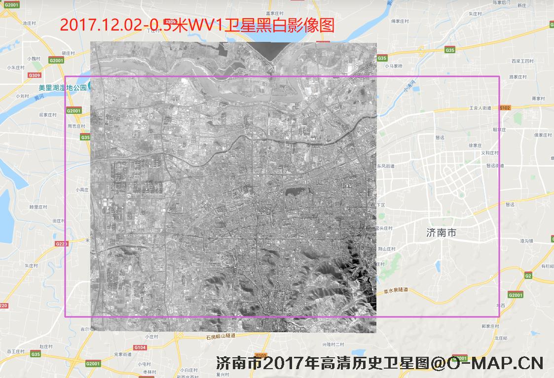 山东省济南市2017年12月份0.5米WorldView1卫星图
