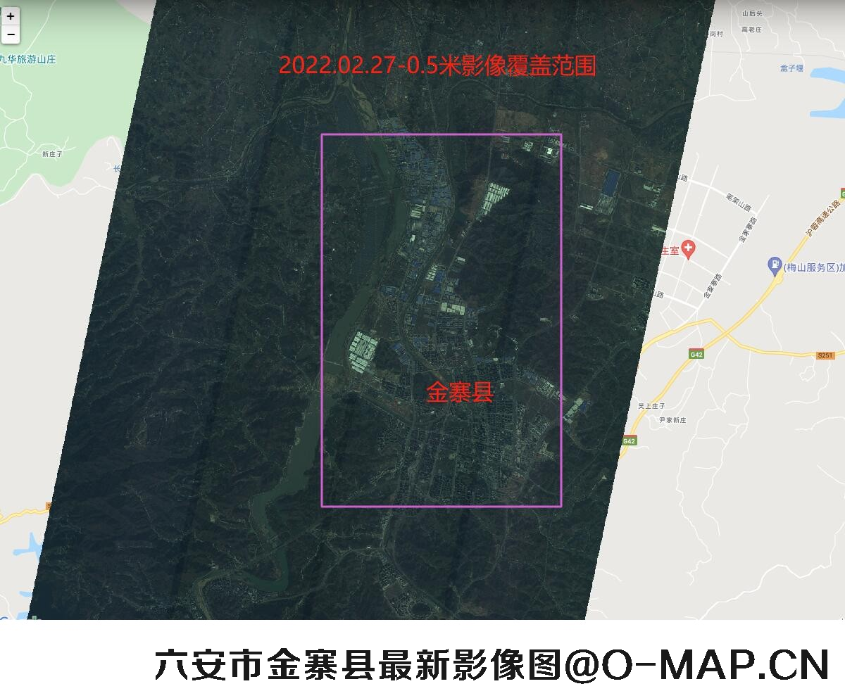 安徽省六安市金寨县城区2022年最新高清卫星影像